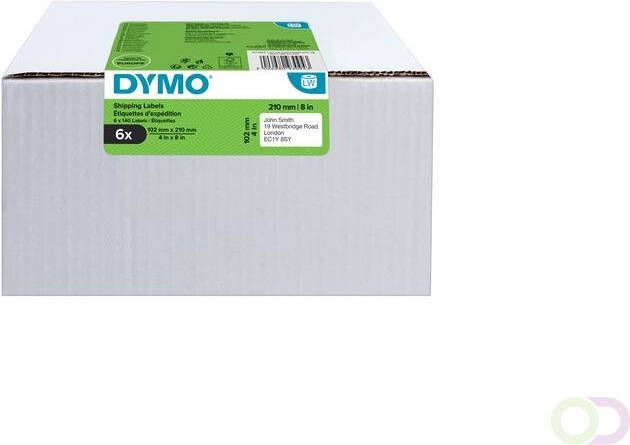 Dymo etiketten LabelWriter ft 102 x 210 mm (DHL) wit doos van 6 x 140 etiketten