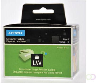 Dymo etiketten LabelWriter ft 89 x 36 mm transparant 260 etiketten