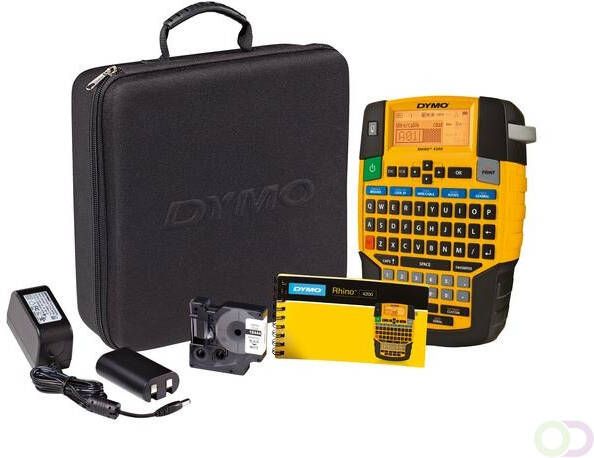 Dymo Labelprinter Rhino 4200 industrieel azerty 19mm geel in koffer
