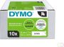 Dymo Labeltape 45013 D1 12mmx7m zwart op wit 10rol - Thumbnail 1