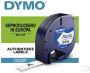 Dymo Labeltape Letratag 91201 plastic 12mm zwart op wit - Thumbnail 1