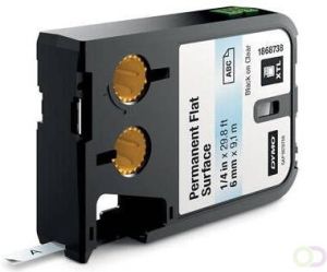Dymo XTL tape 6 mm zwart op transparant polyester