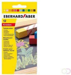 Eberhard Faber Bordkrijt vierkant 12 stuks in karton etui assorti