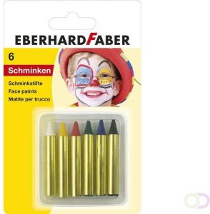 Eberhard Faber schminkstiften klein set 6 kleuren op blisterkaart