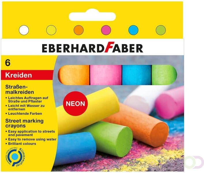 Eberhard Faber Stoepkrijt 6 Neon kleuren
