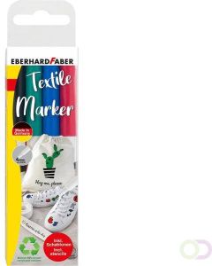 Eberhard Faber Textielmarker 4st. in etui incl. 4 stencils met sjablonen