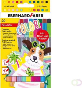 Eberhard Faber Viltstiften duo 2 en 3 4mm assorti etui Ã¡ 20 stuks