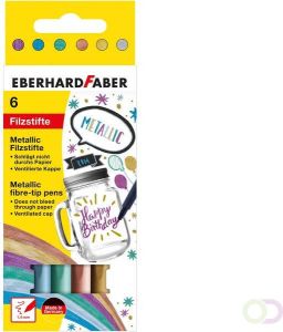 Eberhard Faber Viltstiften Metallic 6st. in karton etui