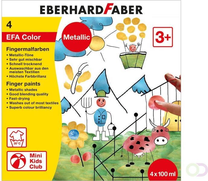 Eberhard Faber vingerverfset metallic set 4 x 100ml assorti