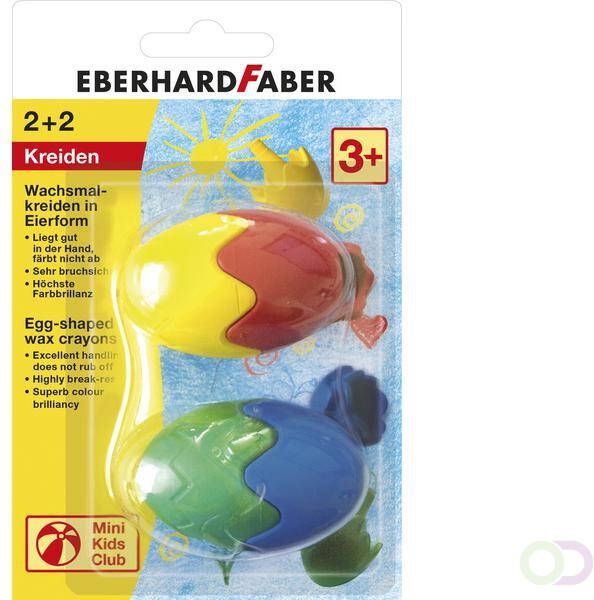 Eberhard Faber *waskrijt EFA vorm ei 2st. 4 kleuren