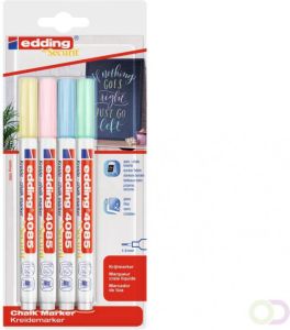 Edding Krijtmarker e-4085 ronde punt van 1 2 mm blister van 4 pastel kleuren