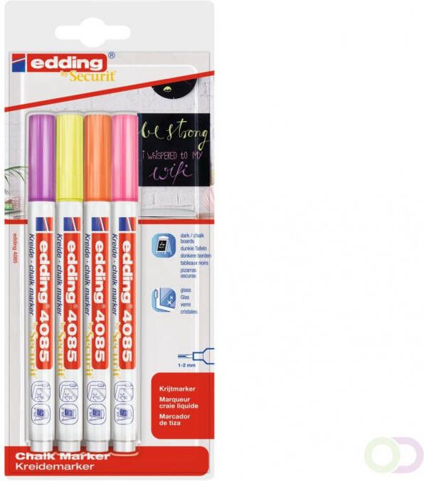 Edding 4085 krijtmarker blister van 4 assorti