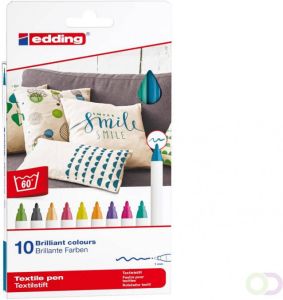 Edding textielstift 4600 doos met 10 stuks in geassorteerde kleuren