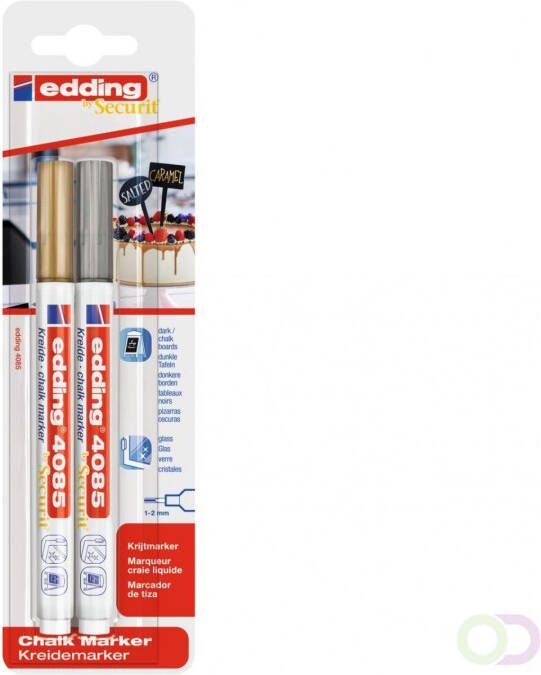 Edding Â 4085 krijtmarker blister van 2 assorti