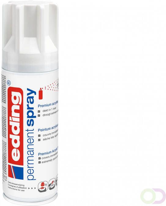 Edding Â 5200 permanent spray premium acrylverf verkeerswit glanzend RAL 9016