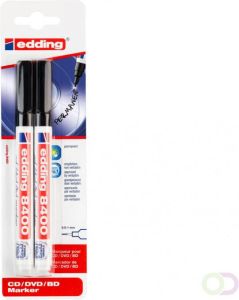 Edding Cd marker 8400 rond 0.5 1.0mm blister à 2 stuks zwart