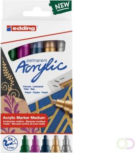 Edding Acrylic marker medium assortiment set van 5 stuks metallic