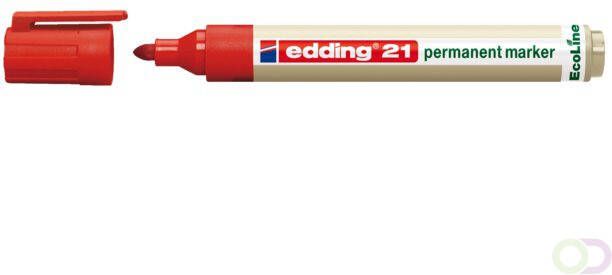 edding Ecoline Viltstift edding 21 Eco rond rood 1.5-3mm
