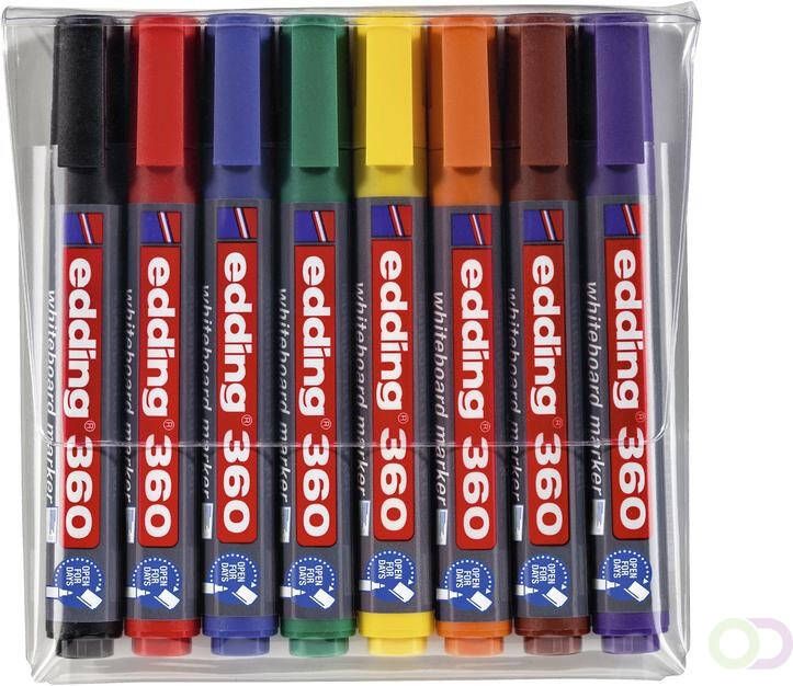 Edding Viltstift 360 whiteboard rond 1.5-3mm set Ã  8 kleuren