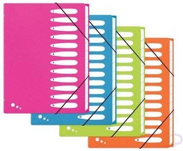 Elba Art Pop sorteermap ft A4 12 vakken uit PP geassorteerde kleuren