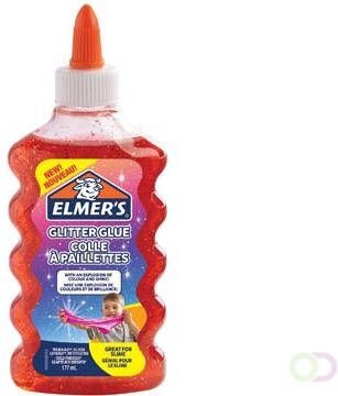 Elmer's glitterlijm flacon van 177 ml rood
