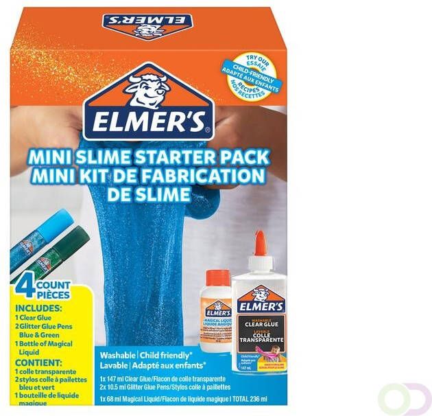 Elmer's Kinderlijm slijmkit mini blue en green