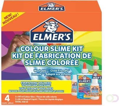 Elmer's slijmkit transparante gekleurde lijm groen en blauw
