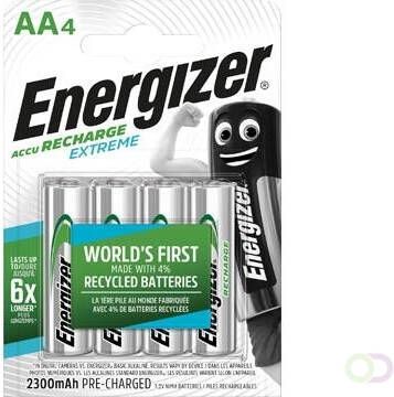 Energizer herlaadbare batterijen Extreme AA blister van 4 stuks