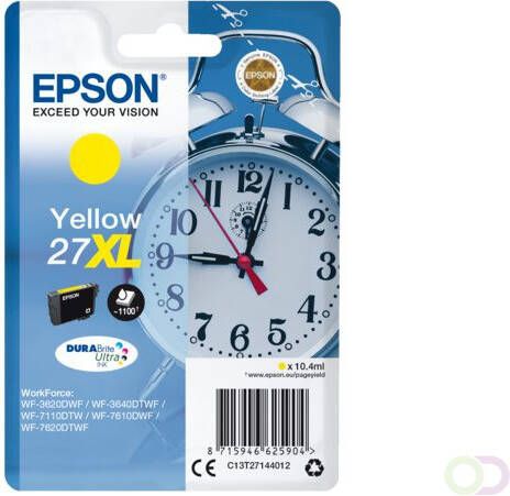 Epson Alarm clock Singlepack Yellow 27XL DURABrite Ultra Ink (C13T27144012)