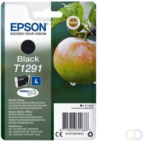 Epson Apple Singlepack Black T1291 DURABrite Ultra Ink (C13T12914022)