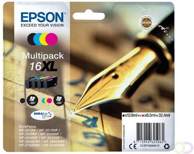 Epson Inktcartridge 16XL T1636 zwart 3 kleuren HC