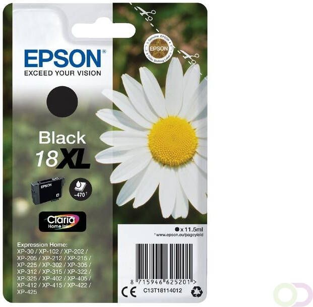 Epson Inktcartridge 18XL T1811 zwart HC