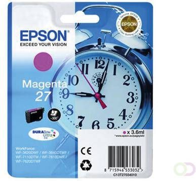 Epson inktcartridge 27 magenta 300 pagina\'s oem: c13t2 7034010