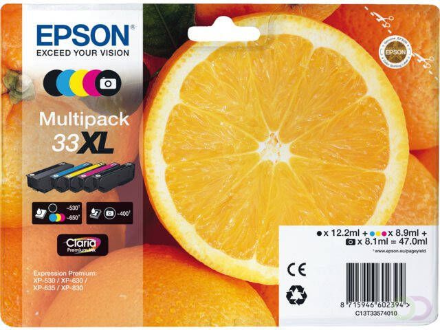 Epson Inktcartridge 33XL T3357 2x zwart 3 kleuren HC