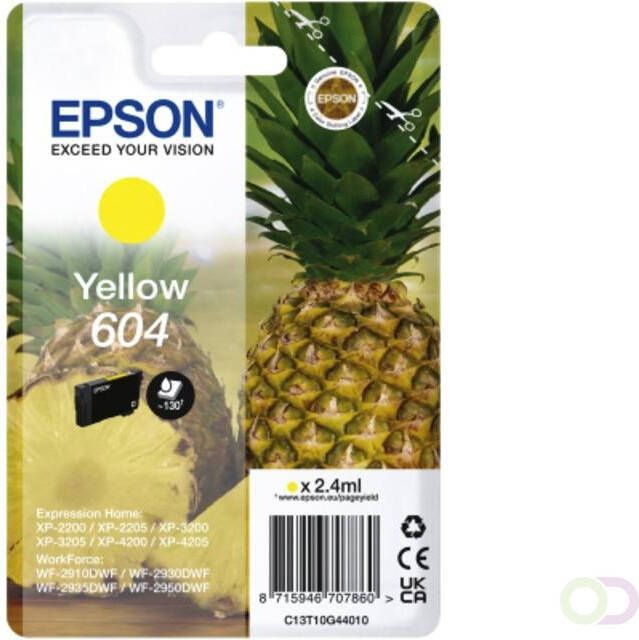 Epson Inktcartridge 604 T10G44 geel