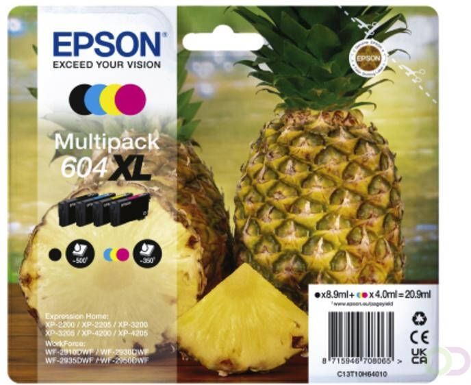 Epson inktcartridge 604 XL 350 500 pagina&apos;s OEM C13T10H64010 4 kleuren