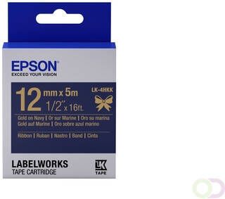 Epson Label Cartridge Satin Ribbon LK-4HKK goud marineblauw 12 mm (5 m)