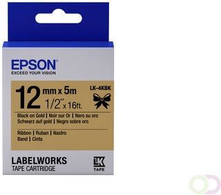 Epson Label Cartridge Satin Ribbon LK 4KBK zwart goud 12 mm(5 m )