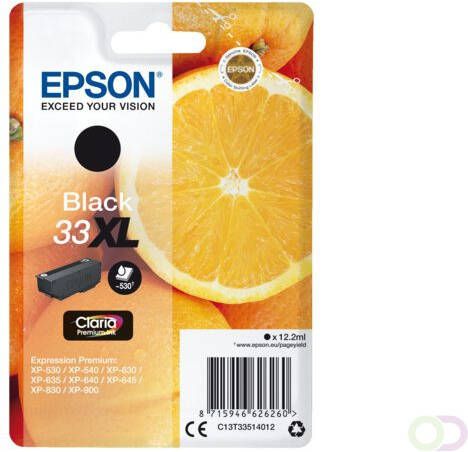 Epson Oranges Singlepack Black 33XL Claria Premium Ink (C13T33514012)