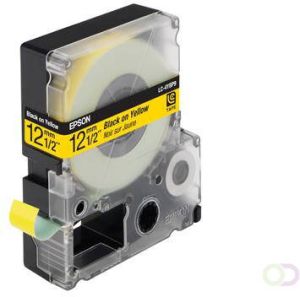 Epson pastel tape breedte 12 mm zwart pastelgeel