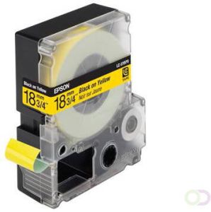 Epson pastel tape breedte 18 mm zwart pastelgeel