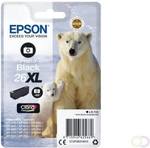 Epson Polar bear Singlepack Photo Black 26XL Claria Premium Ink (C13T26314022)