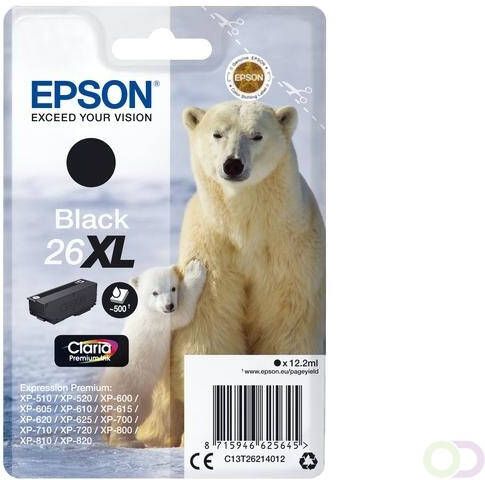 Epson Singlepack Black 26XL Claria Premium Ink (C13T26214022)