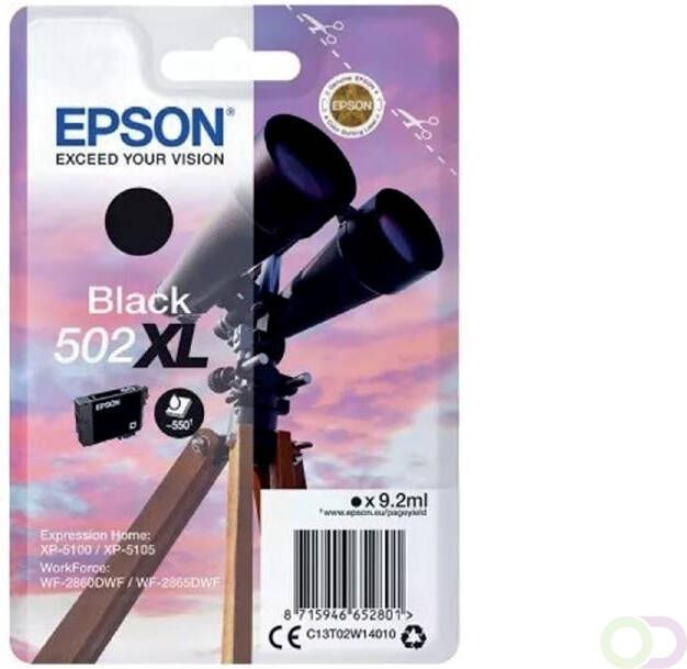 Epson inktcartridge 502XL 550 pagina&apos;s OEM C13T02W14010 zwart