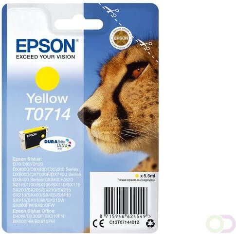 Epson Singlepack Yellow T0714 DURABrite Ultra Ink (C13T07144022)