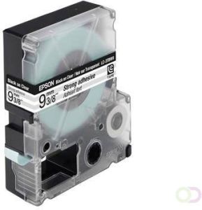 Epson sterk hechtende tape breedte 9 mm zwart transparant