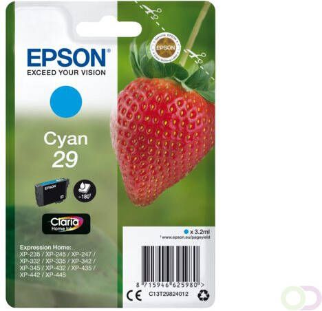 Epson Strawberry Singlepack Cyan 29 Claria Home Ink (C13T29824012)