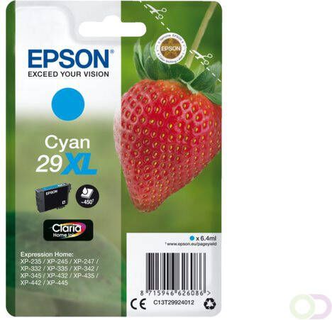 Epson Strawberry Singlepack Cyan 29XL Claria Home Ink (C13T29924012)