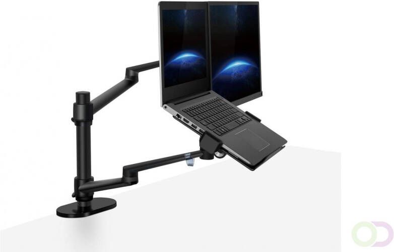 Ergoline Monitor- en laptoparm voor monitoren van 17-27 inch en laptops notebooks van 10-17 inch inclusief kabelbeheerfunctie Gewicht