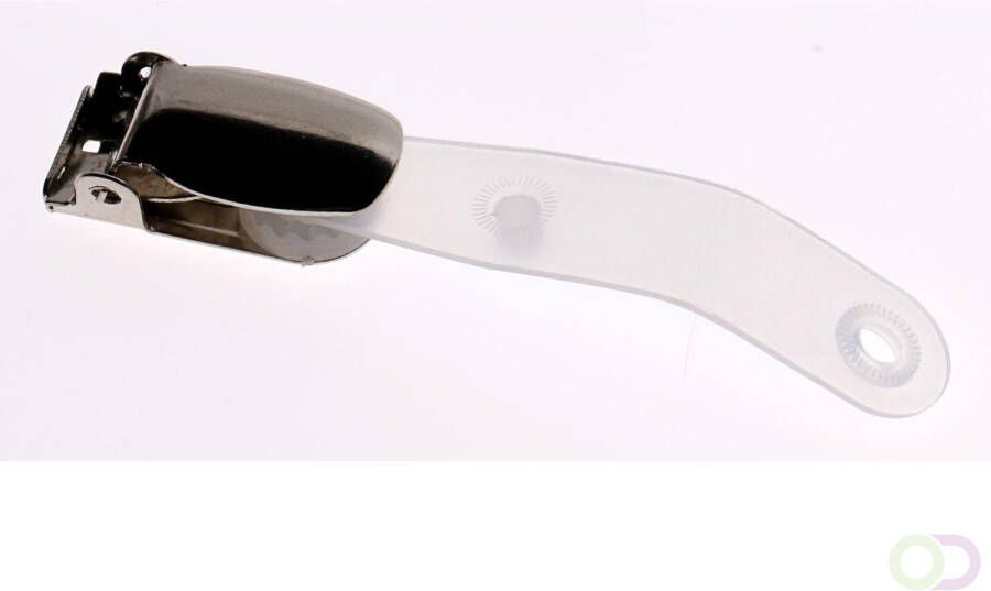 Europel *Kunststof bevestigingsstrip met bretelclip. *Accessoire voor badges en pashouders. *Verpakt per 24 stuks.